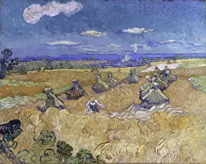 Impressionist Oil Painting Prints: Wheat Fields with Reaper, Auvers