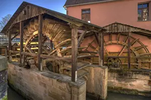 Franconia Tourist Attraction Prints: Mill wheels of the grinding mill