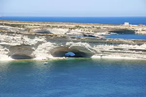 Steep Cliff Line Landscape Photo Prints: White cliffs at the coast of Malta