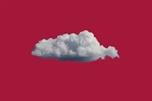 Full Frame Cloud Images Prints: White Cloud on Red Sky or Background