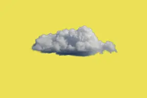 Empty Deserted Landscapes Prints: White Cloud on Yellow Sky or Background