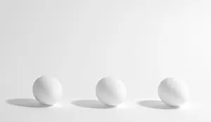 Food Images Prints: Three white eggs