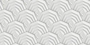 Modern Architecture Concept Prints: White prism pattern with a 3D depth effect creates an optical illusion of layered geometry