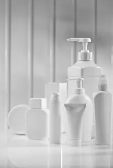 Medical Care Accessories Prints: White skincae items on table