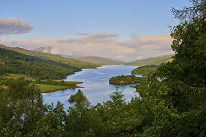 European Forest Scenery Prints: Wide river, surrounded by thick forests