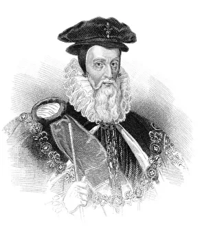 Historic British Politician Prints: William Cecil, 1. Baron Burghley oder Burleigh