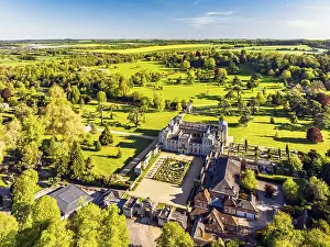 Prints of Wilton House from a drone, Wilton, River Nadder, Salisbury, Wiltshire, England, United Kingdom Salisbury Prints: Wilton House Print from a Drone, Wiltshire, England