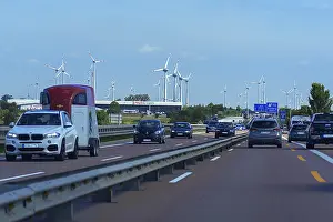 Sustainable Energy Production Germany Prints: Wind turbines on the A9, Thuringia, Germany