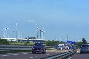 Wind Power Generation Europe Prints: Wind turbines on the A9, Thuringia, Germany