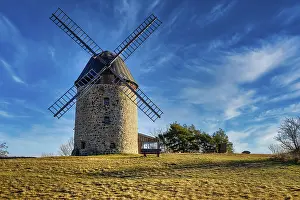 Windmill Landscape Prints: A windmill in the field in the daytime