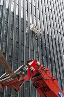 Window Cleaner Prints: Window cleaner on the facade of a skyscraper