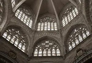 Roman Catholic Cathedral View Prints: Window detail interior of a Gothic Catholic Cathedral
