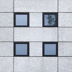 Deserted House Facade Prints: Windows on the facade of a building
