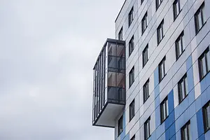 European Houses Prints: Windows of a high multi-storey building