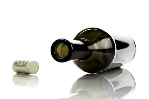 Studio Shot Of Wine Prints: Empty wine bottle