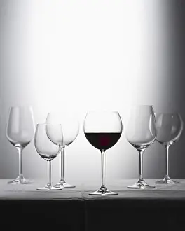 Empty Wine Glasses Prints: Six wineglasses