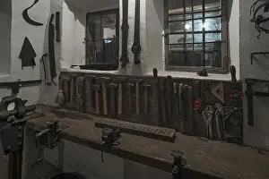 German Museum Interior Prints: Work bench at a blacksmith's shop