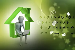 Work From Home Concept Prints: Work at home concept