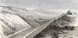 Suez Canal Construction Print, 1862