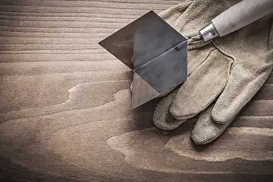Construction Industry Safety Gear Prints: Working gloves and angle former