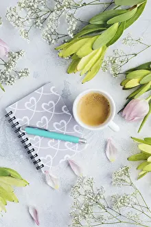Home Office Work Space Prints: Workspace with diary, notebook