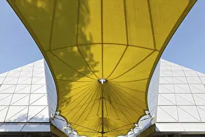 German Modern Architecture Prints: Yellow awning with shadow of a tree