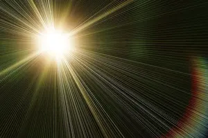 Starry Night Sky Prints: Yellow flash on a black backgrounds