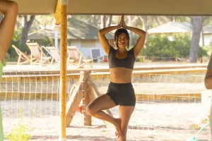 Yoga Instructor Prints: Yoga instructor practicing the tree pose