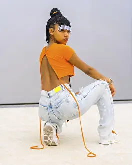 Young Trap Dancer Prints: A young trap dancer with braids