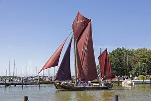 Deserted Baltic Sea Harbor Prints: Zeesboot in the harbour, Wustrow