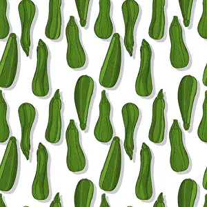 Vegan Diet Ingredients Prints: Zucchini roots repeating pattern