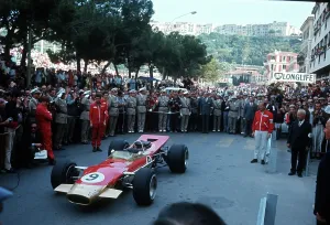 Graham Hill Prints: Monaco GP 1968 Print: Graham Hill in Victory