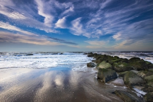 Texel Island Nature Reserve Prints: Breakers on the North Sea beach
