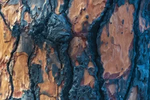 La Palma Island Landscape Prints: Detail of a burned Canary pine tree