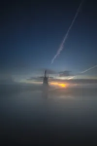 Morning Landscape Photography Prints: Dutch windmill