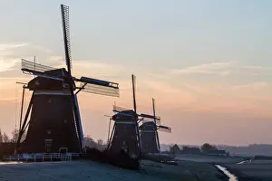 Winter Canal Scene Prints: Three mills
