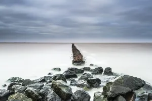 Netherlands Travel Destination Prints: Mudflats at Holwerd