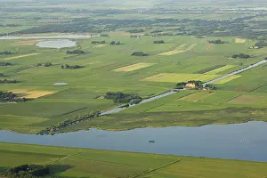 Farmland Aerial View Prints: Rivier, River