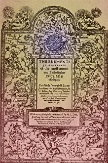 Greek Mathematician Prints: Elements of Geometry, Frontispiece, 16th Century