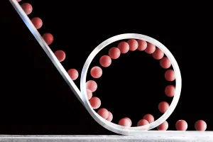 Loop The Loop Print: A Ball's Near Miss on a 19.5 cm Diameter Track