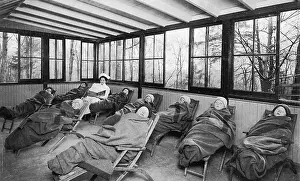 Print of Patients with Tuberculosis at a Sanatorium