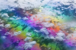 Framed Print : Scattered Clouds Print over Ocean Framed Print : Scattered Clouds Print over Ocean