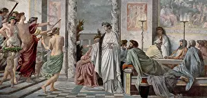 Print of The Symposium by Anselm Feuerbach