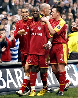 James Harper & Nicky Shorey join Leroy Lita to celebrate his 2nd goal against Manchester City James Harper & Nicky Shorey join Leroy Lita to celebrate his 2nd goal against Manchester City