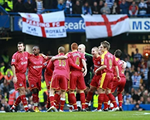 Reading players break from the huddle before the 2-2 draw against Chelsea at Stamford Reading players break from the huddle before the 2-2 draw against Chelsea at Stamford