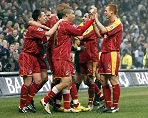 Reading Players celebrate Leroy Litas second goal against Manchester City Reading Players celebrate Leroy Litas second goal against Manchester City