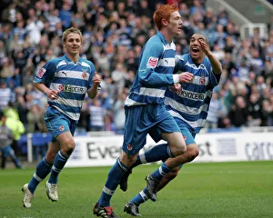 Reading players celebrating 1-0 against QPR Reading players celebrating 1-0 against QPR