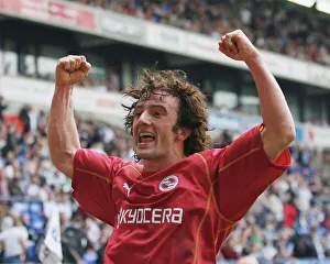 Stephen Hunt celebrates with the Royals fans at the Reebok Stadium Stephen Hunt celebrates with the Royals fans at the Reebok Stadium