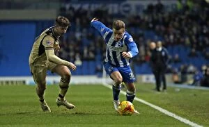 Images Dated 25th February 2015: Brighton & Hove Albion vs Leeds United: Joe Bennett in Action, 24 February 2015