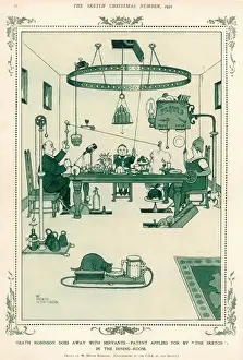 Heath Robinsons Automated Dining Room, 1925 - Print